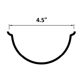 (114mm) 4.5'' Beaded Half Round Cast Iron Gutters