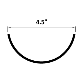 (115mm) 4.5'' Plain Half Round Cast Iron Gutters