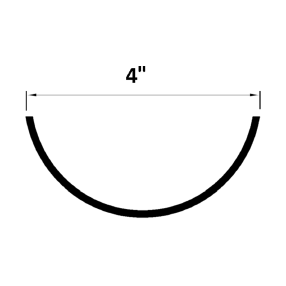 (100mm) 4'' Plain Half Round Cast Iron Gutters