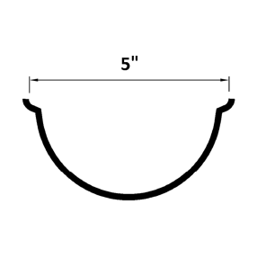 (125mm) 5'' Beaded Half Round Cast Iron Gutters