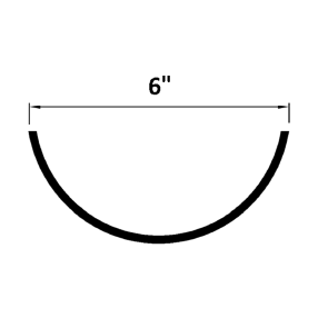(150mm) 6'' Plain Half Round Cast Iron Gutters 