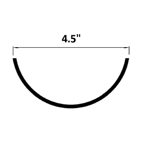 (115mm) 4.5'' Plain Half Round Cast Iron Gutters