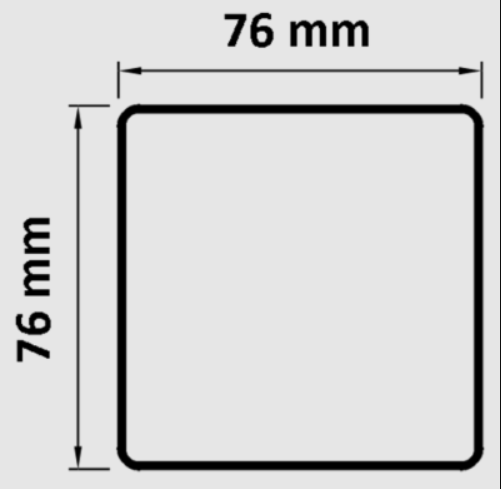 76mm Square