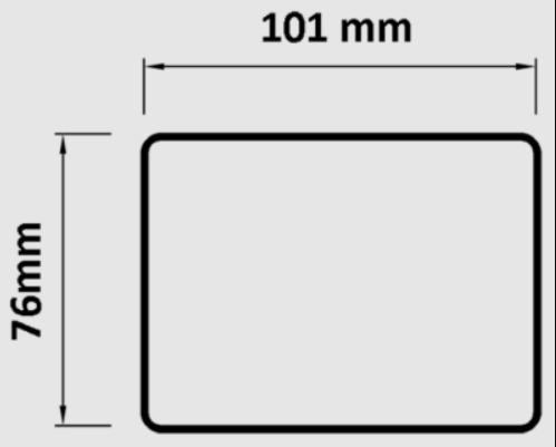 101x76mm Rectangular