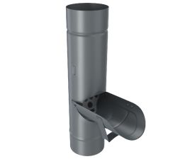 100mm Anthracite Steel Round Downpipe Div
