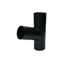 100mm Black Coated Galvanised Steel Downpipe 70 Degree Branch