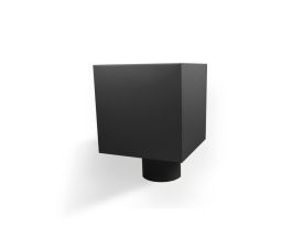 Black Coated Galvanised Steel Plain Box Hopper Head with 80mm Outlet