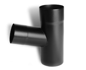 80mm Black Coated Galvanised Steel Downpipe 70 Degree Branch