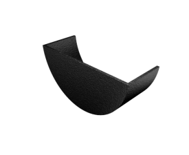 100mm Cast Half Round Painted Stopend Internal - L/H