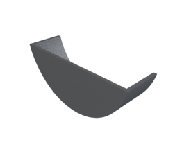 6" Plain Half Round Painted Stopend Internal 