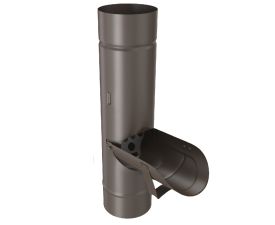 80mm Sepia Steel Round Downpipe Div