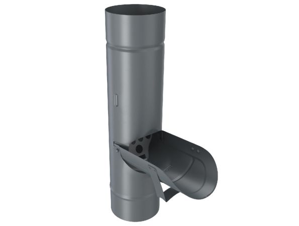 100mm Anthracite Steel Round Downpipe Div
