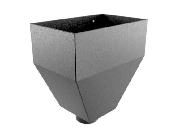 Neptune Cast Aluminium Hopper H280W280D180mm -63mm Round 30mm S/Off Painted