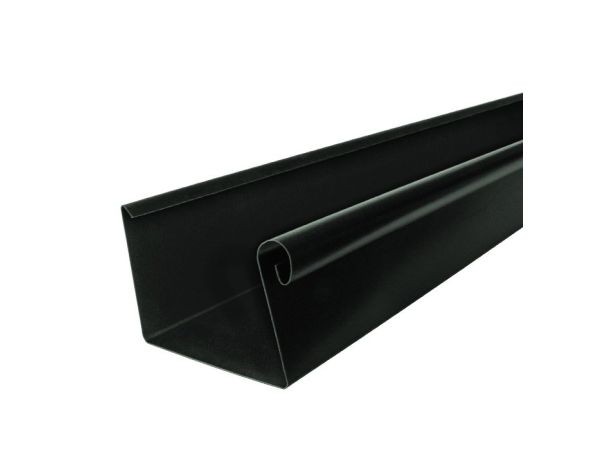 120mm Black Steel Box Gutter 3m Length