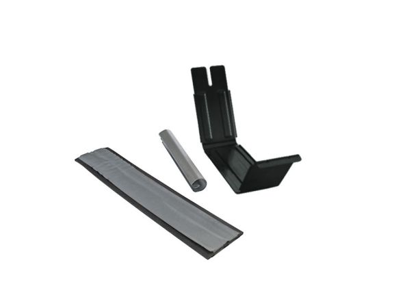 120mm Black Steel Box Gutter Union