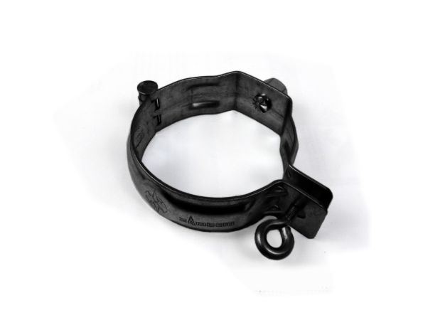 100mm Black Galvanised Steel Downpipe Bracket with M10 Boss - for use with M10 Screw (not included)