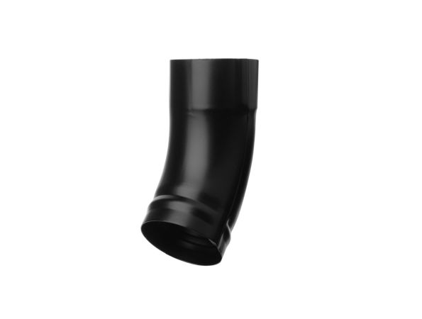80mm Black Coated Galvanised Steel Downpipe Shoe - Short Heel