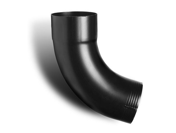60mm Black Galvanised Steel Downpipe 70 Degree Bend