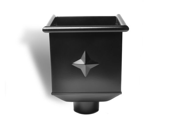 Black Coated Galvanised Steel Hopper Head 230w x 230d x 300h with 80mm Outlet