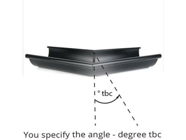 125mm Black Steel Variable Int Gutter