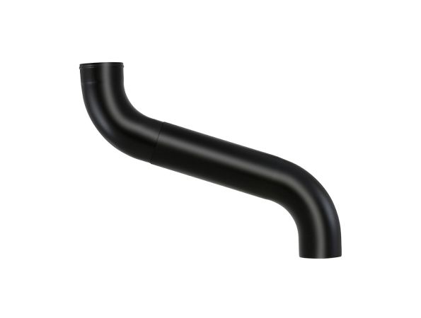 100mm Black Coated Galvanised Steel Downpipe 2-part Offset - up to 700mm Projection