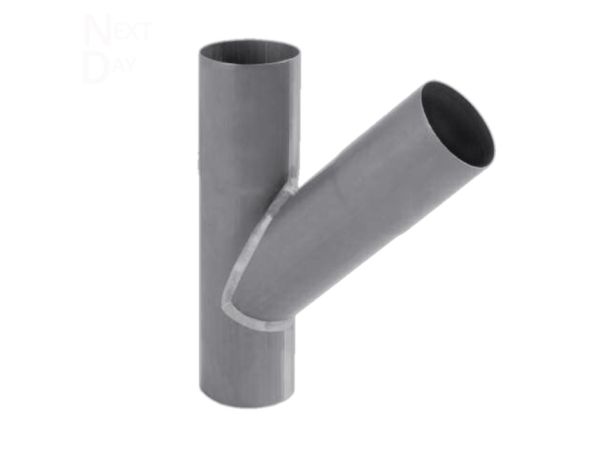 100mm Quartz Zinc Downpipe 72° Branch