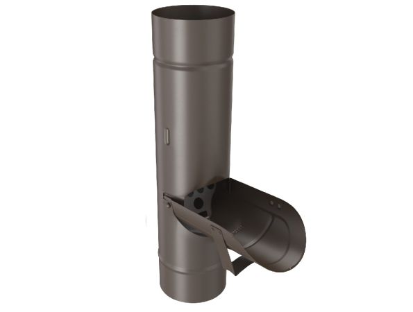 80mm Sepia Steel Round Downpipe Div