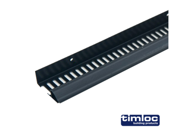 Roof soffit strip vent type C 10mm airflow 2.4m black - Pack of 10