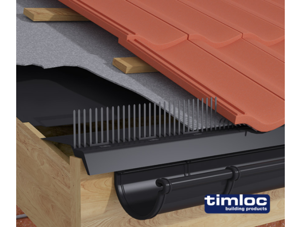 Over fascia eaves vent -comb filler 10mm airflow 900mm black - Pack of 10