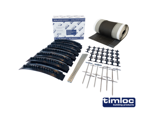 6m roll out dry fix ventilated ridge pack black - Pack of 1