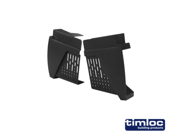 Dry fix verge-profiled tile eaves closer pK L&R pair BLACK - Single Pack