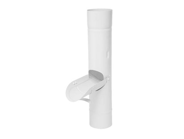 80mm White Steel Round Downpipe Divertor